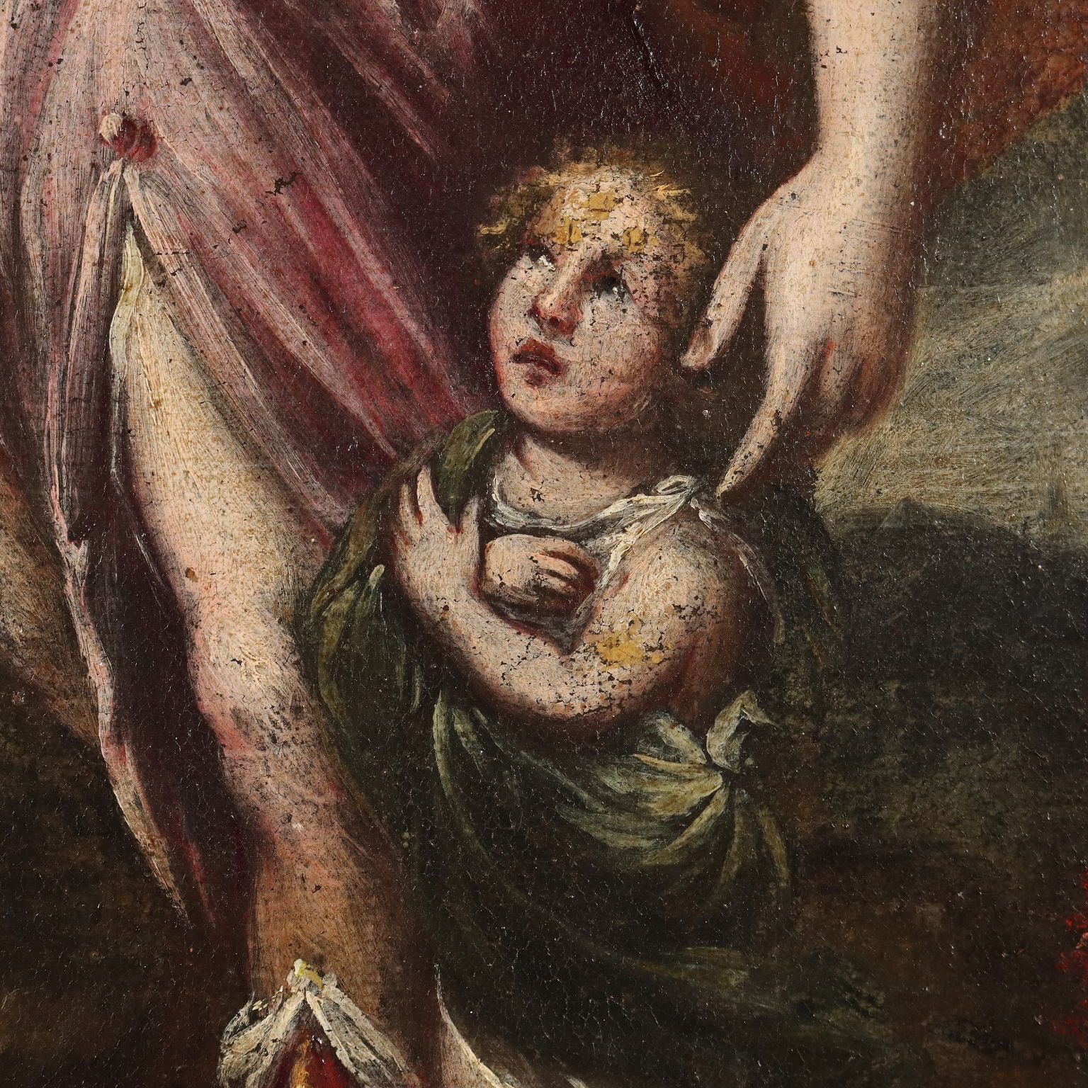 Antique Painting Religious Subject Oil On Canvas XVII Century photo 5190.0