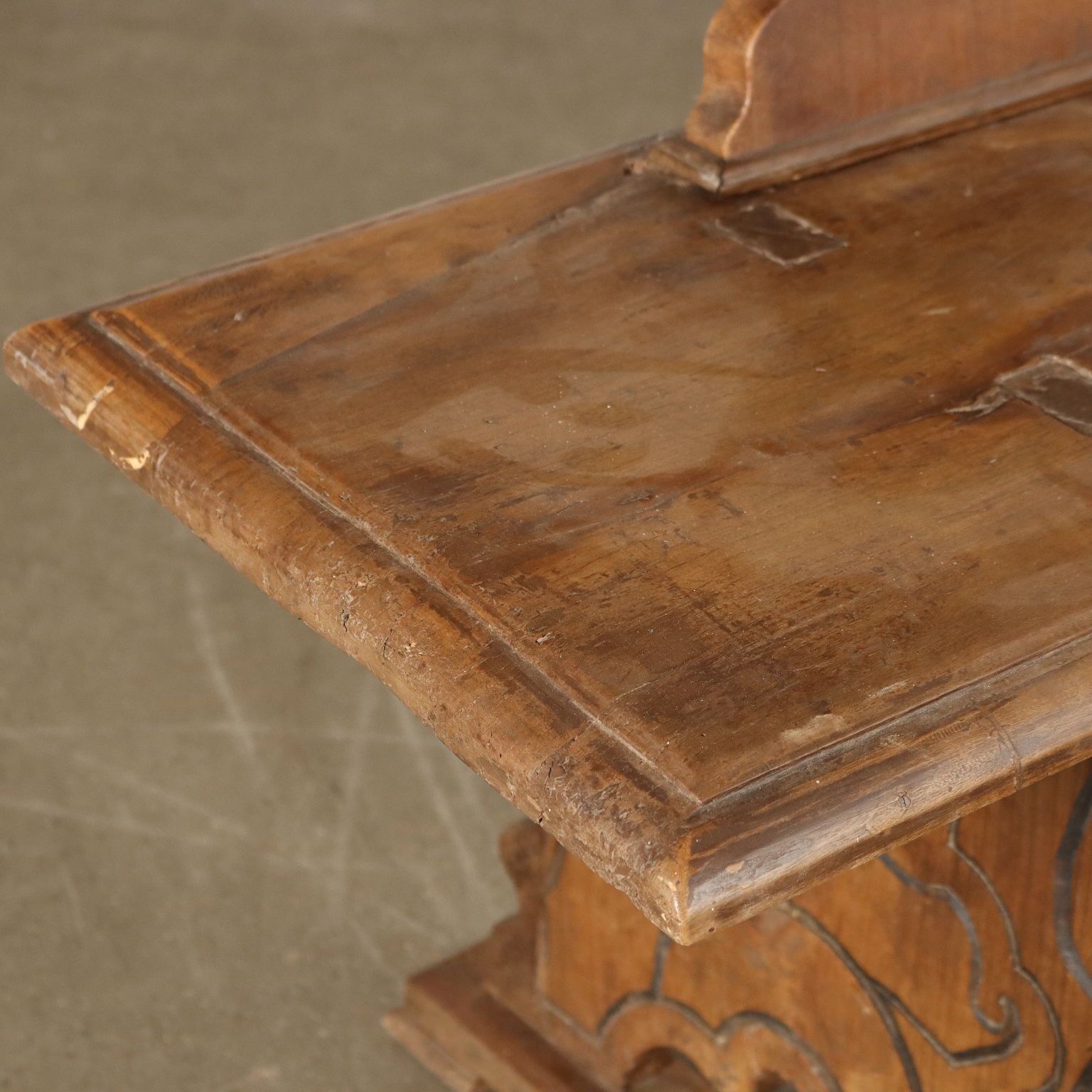 Antique Baroque Bench Walnut Italy XVIII Century photo vinterior
