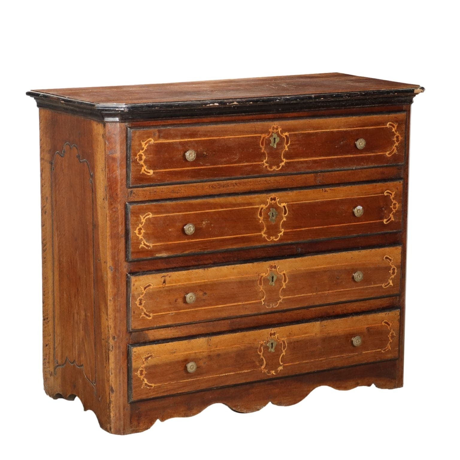 Antique Chest Of Drawers Walnut 4 Drawers Italy XVIII Century