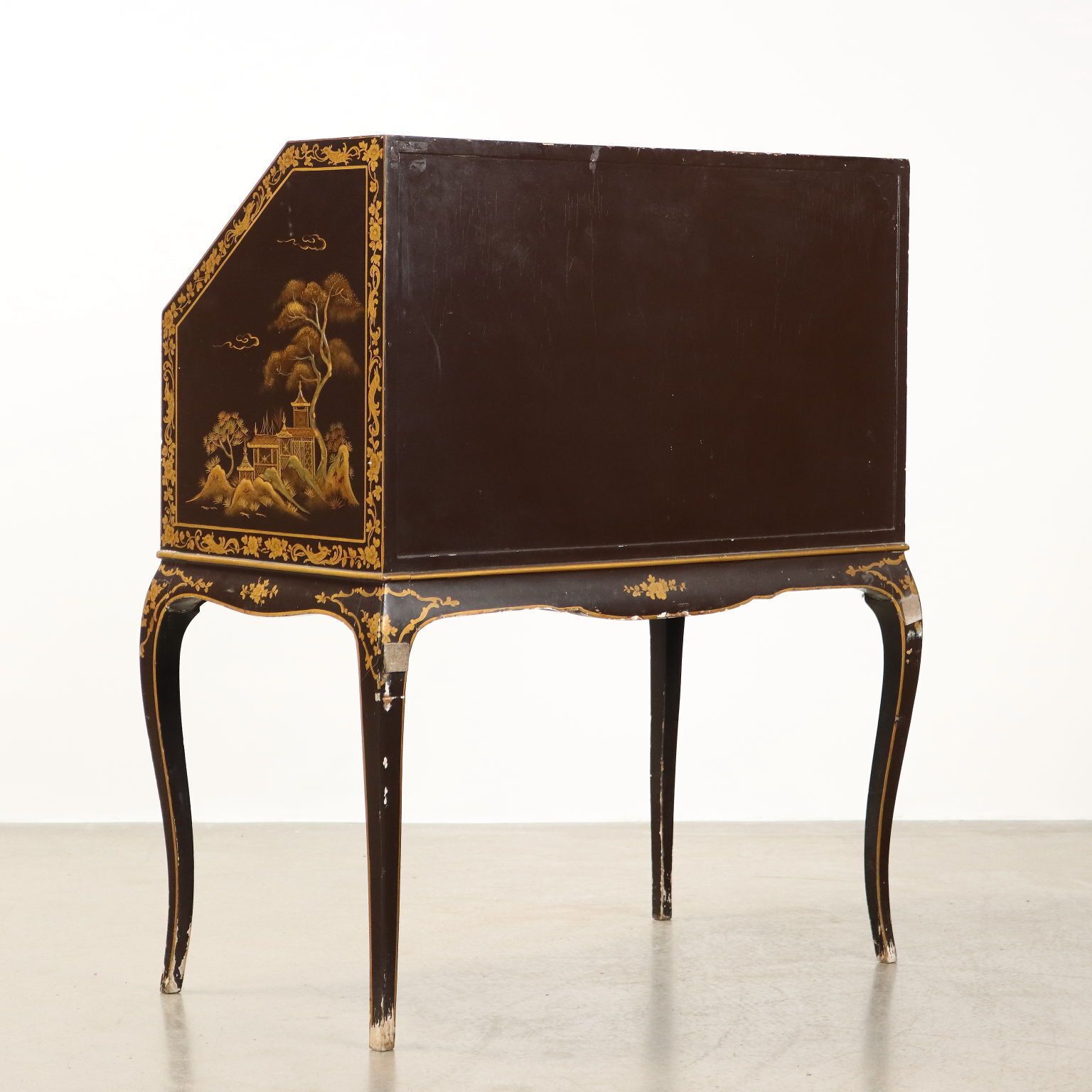 Furniture Antique Cabinet Chinoiserie Walnut Italy XX Century photo