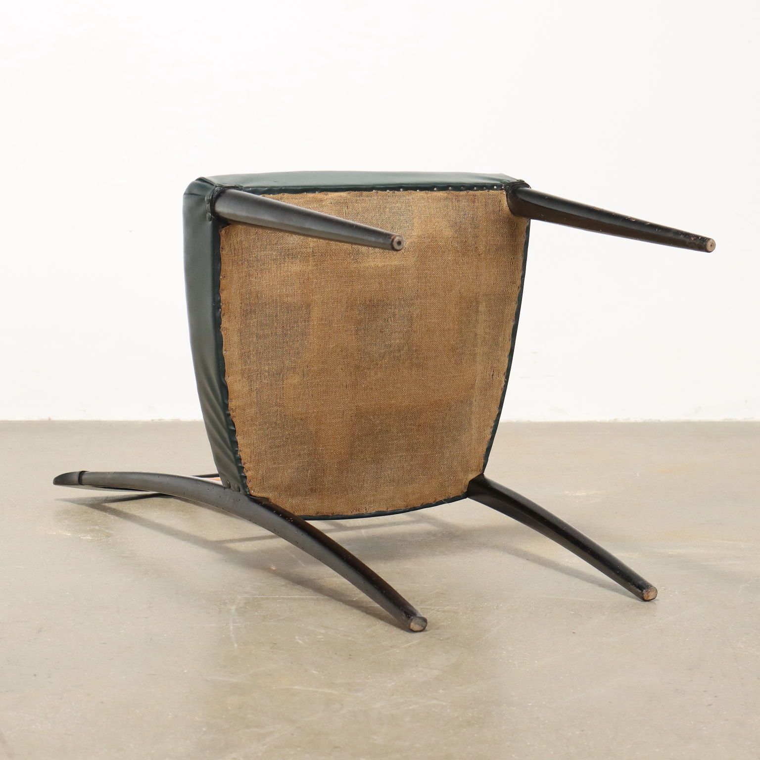 photo for sale Vintage Chairs Wood Leatherette Italy 1950s