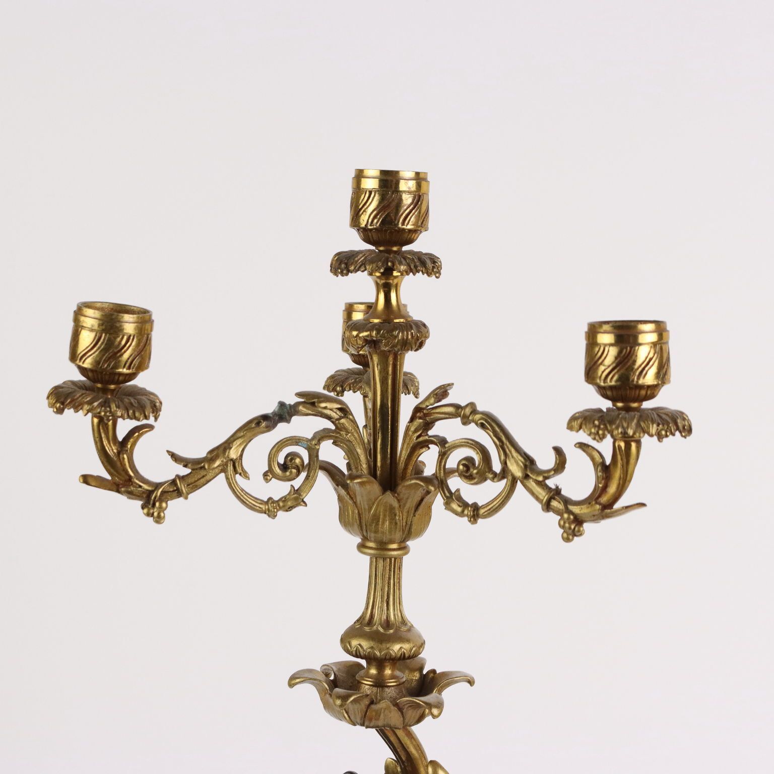 Antique Candelabra Bronze Black Marble Europe XIX Century photo for sale