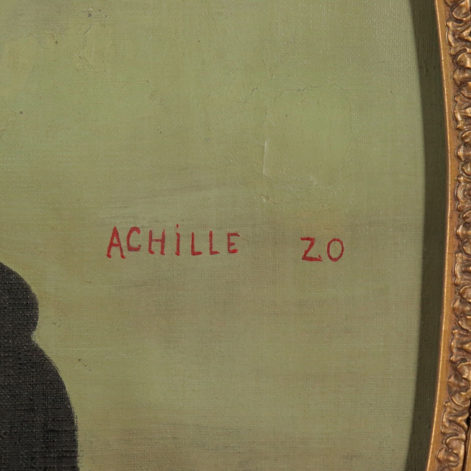 Antique Painting Signed Achille Zo Oil On Canvas XIX Century photo vintage