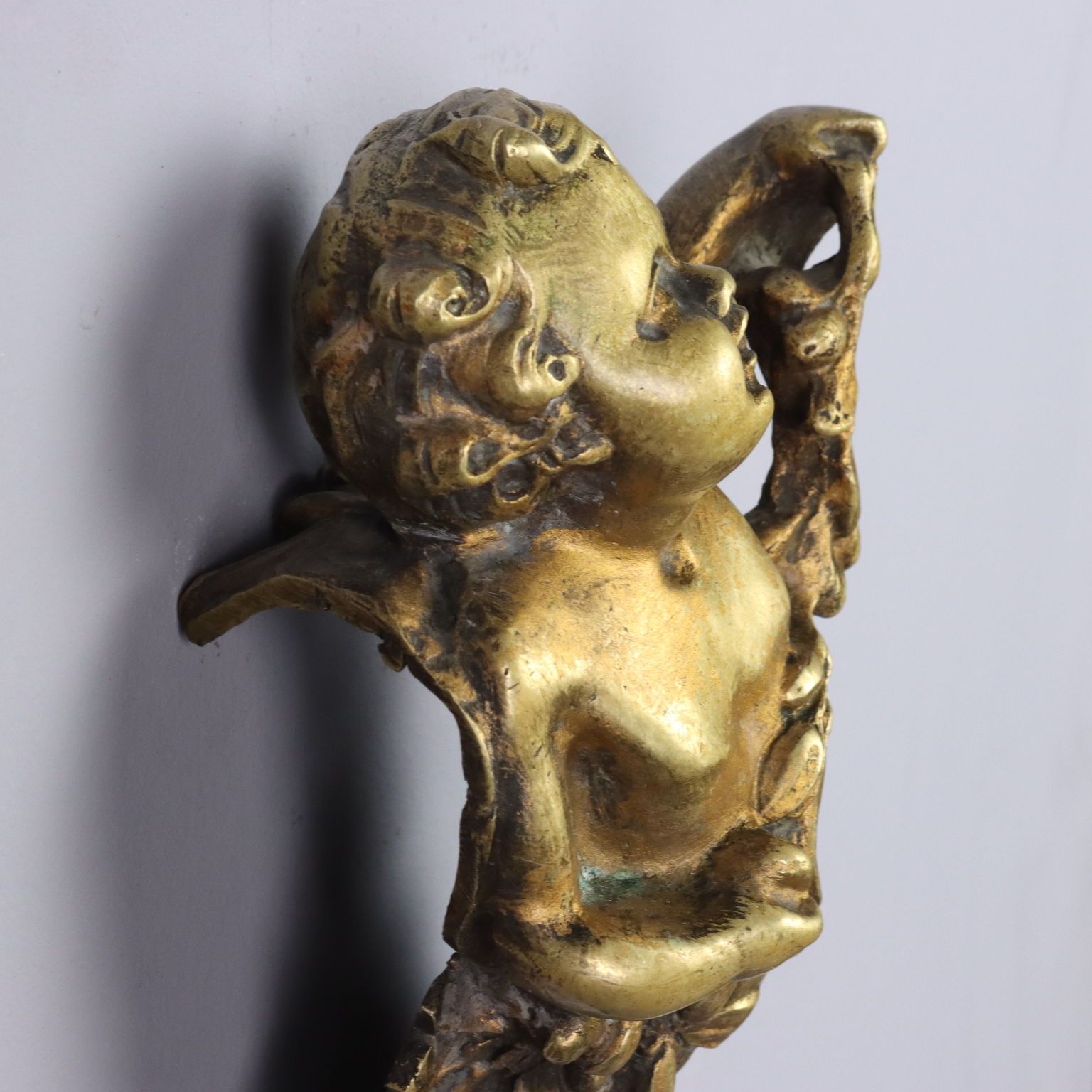 Antique Bronze Sculpture Angels Europe Late XIX Century photo vintage
