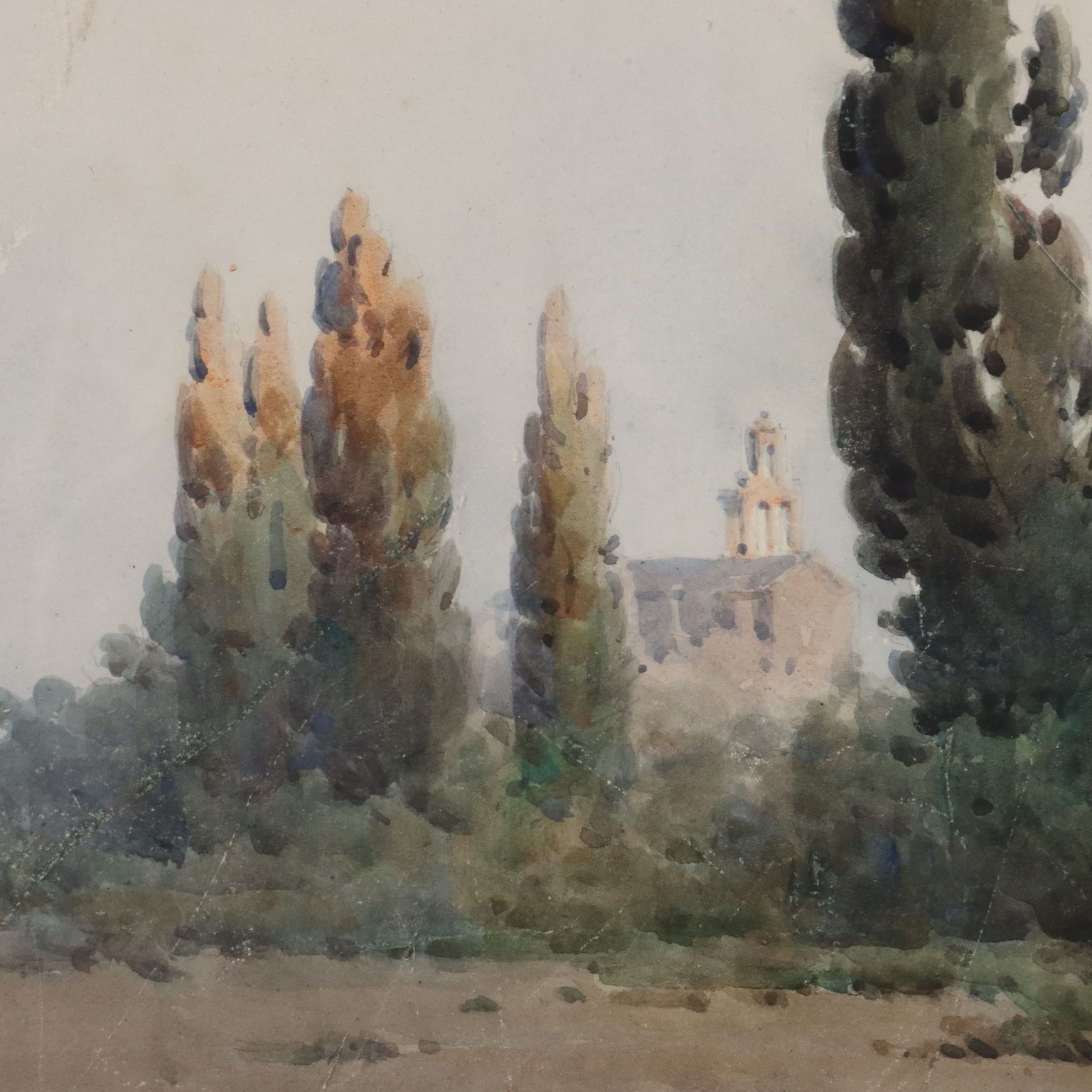 Antique Painting Signed Angelos Giallinas Watercolor On Paper '800 photo Art