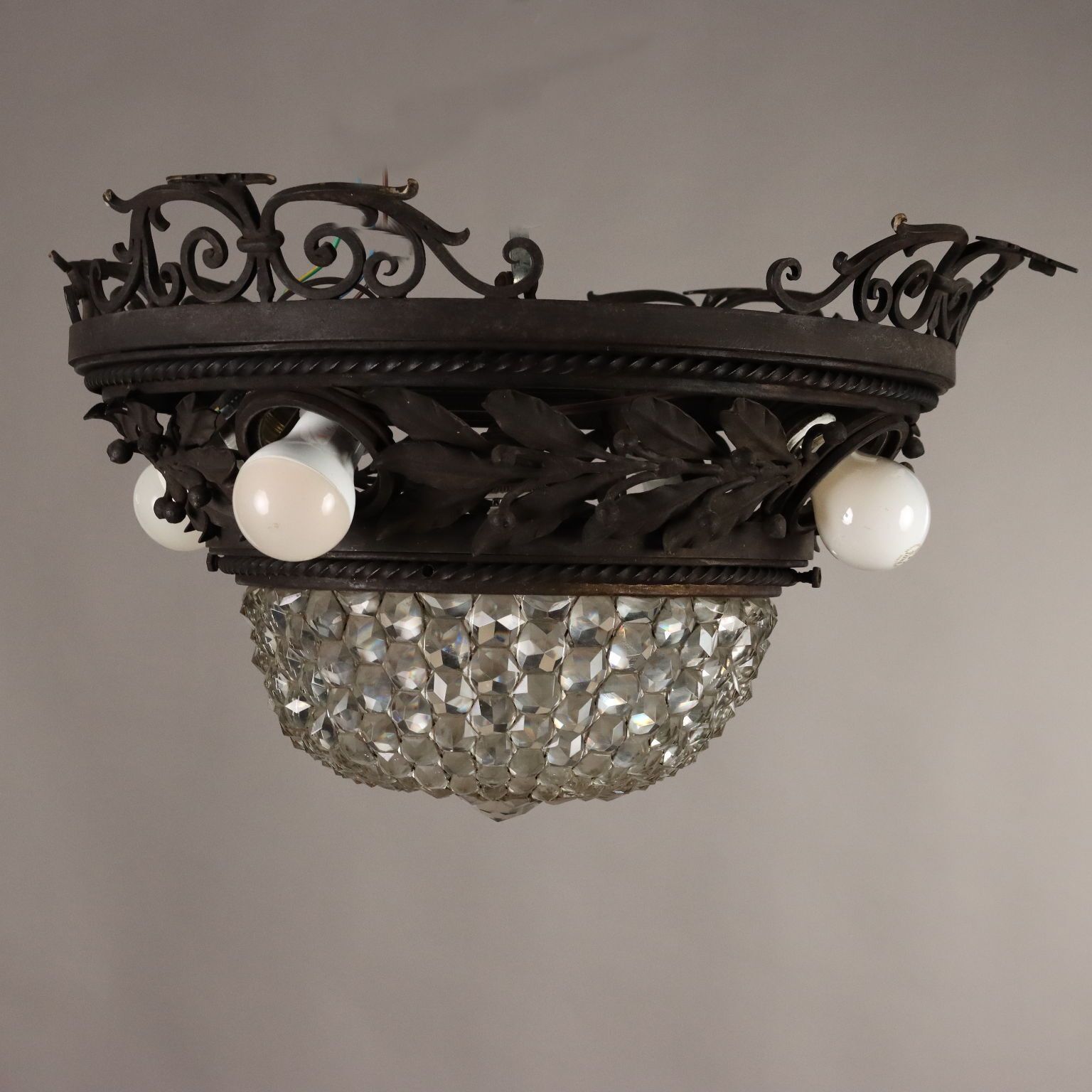 Chandelier Art Nouveau Wrought Iron XX Century photo 520.0
