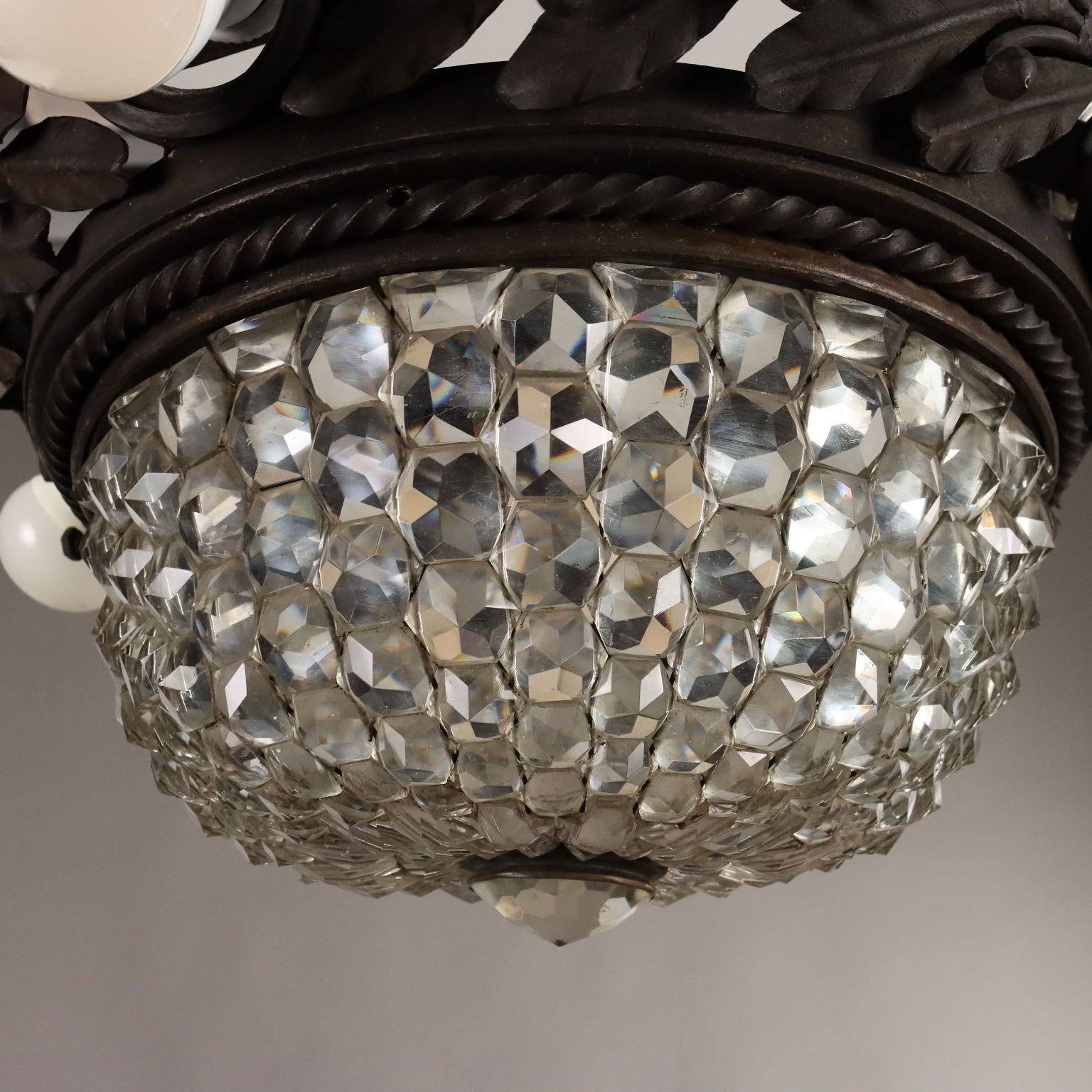 Chandelier Art Nouveau Wrought Iron XX Century photo vinterior