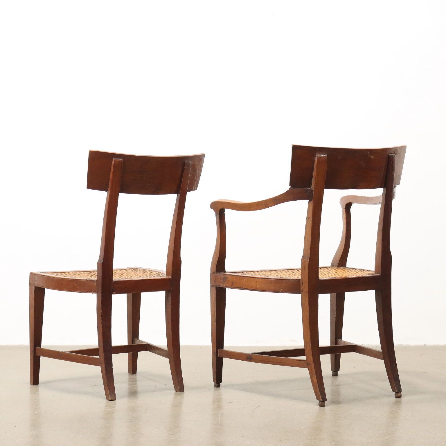 Antique Chairs And Armchairs Directoire Walnut Italy XVIII Century photo vintage