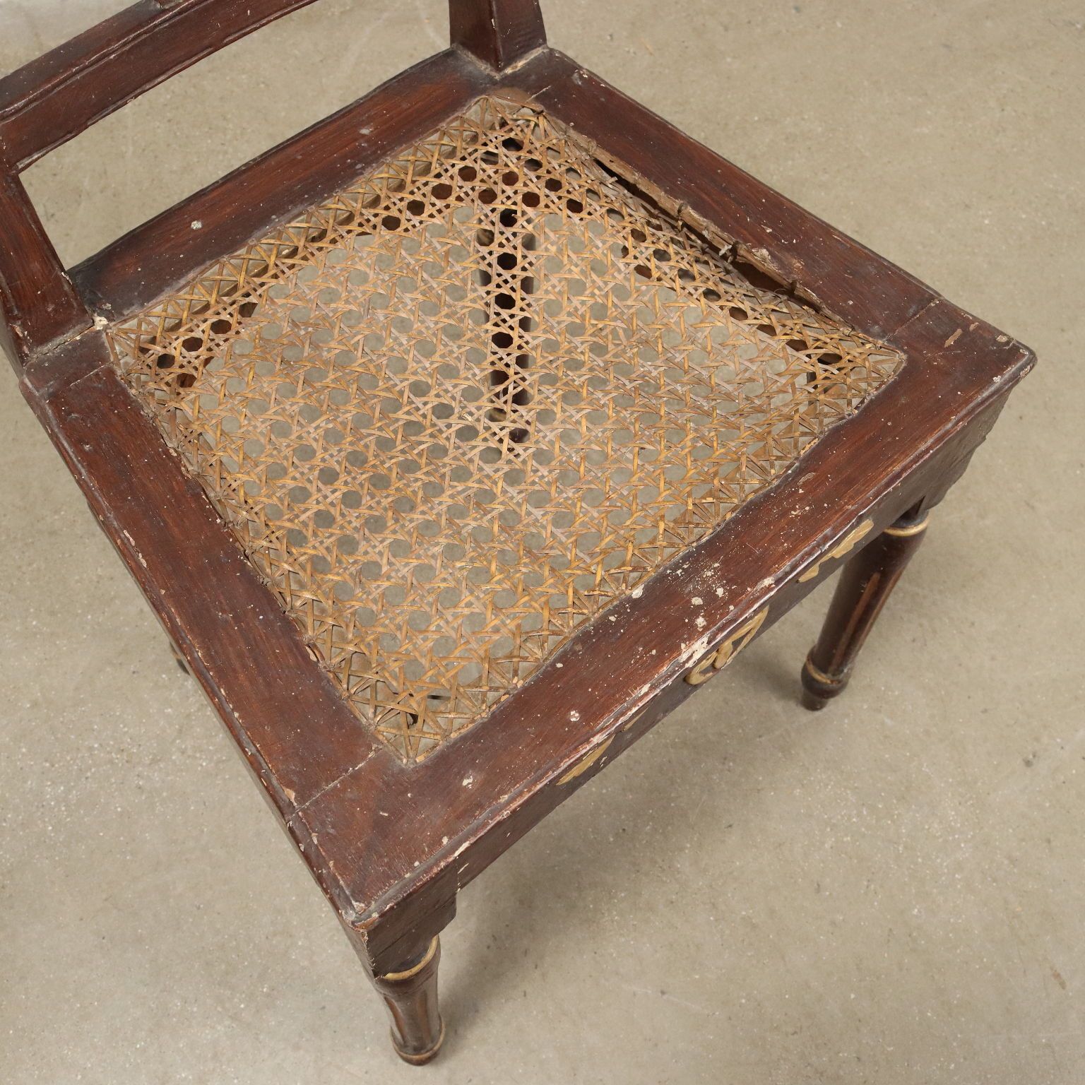 Antique Neo Classical Chairs Walnut Metal Italy XVIII Century photo buy