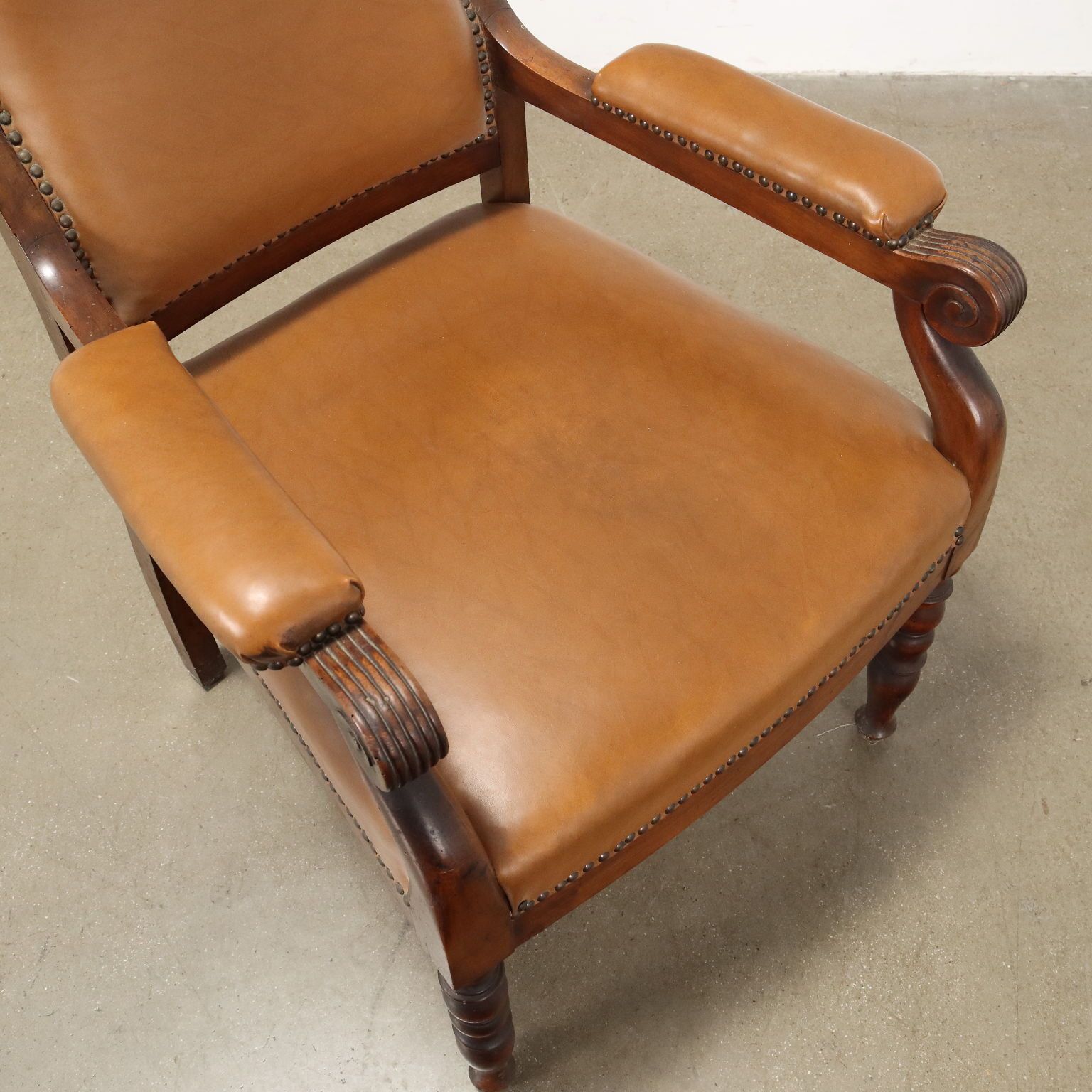 Antique Armchair Louis Philippe Walnut Italy XIX Century photo 440.0