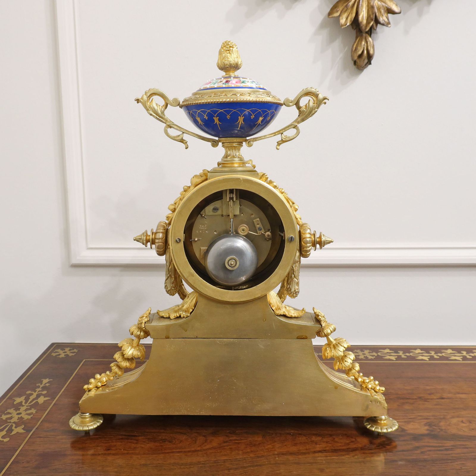 1900.0 French Louis XVI Style Bronze Gilt & Porcelain Mantel Clock By Japy Freres photo