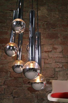 Chrome & Glass Cascading Light By Motoko Ishii For Staff, 1970s photo 2297.0