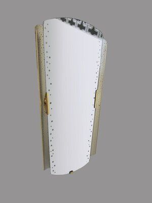 Mid Century Perforated Metal Backlit Mirror By Ernest Igl For Hillebrand Lighting, 1950s