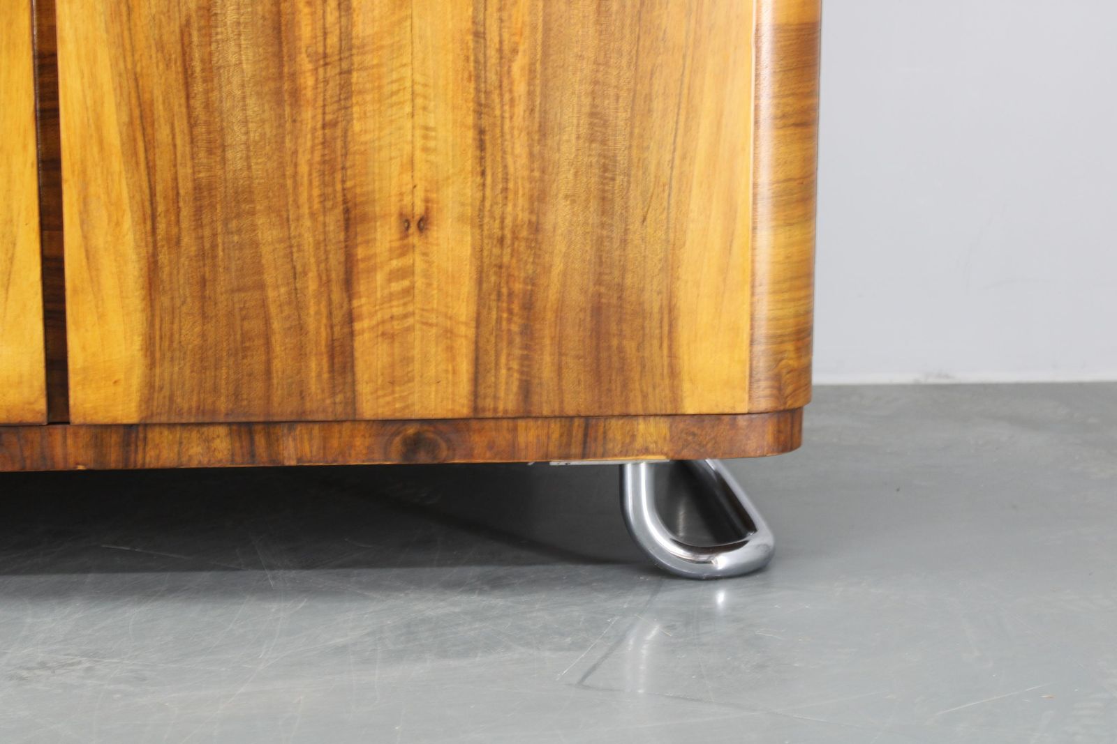 Furniture 1930s Bauhaus Wardrobe By Vichr & Spol In Walnut Finish, Czechoslovakia photo
