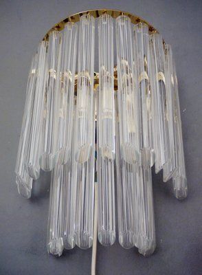 Italian Murano Glass And Gilt Brass Sconce By Paolo Venini For Camer, 1960s