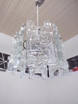 Austrian Frosted Glass And Nickel Chandelier By J. T. Kalmar For Kalmar, 1960s