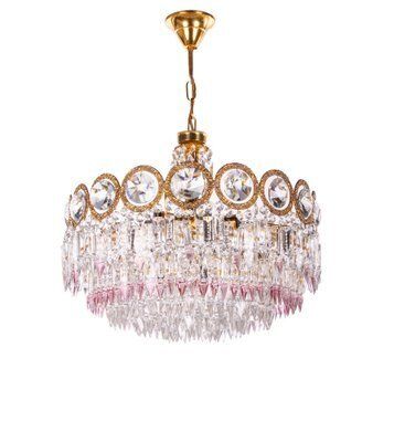 Swarovski Crystal & Brass Chandelier Attributed To Palwa, Germany, 1960s photo for sale