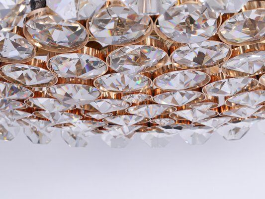 27 Semi Chandelier In Swarovski Crystal And Brass From Palwa, 1960s photo vintage