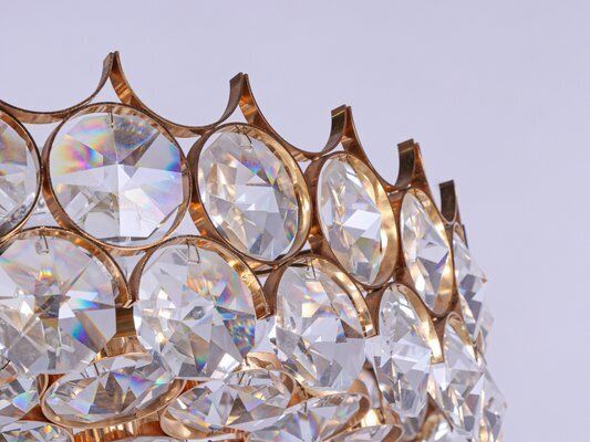 photo furniture 27 Semi Chandelier In Swarovski Crystal And Brass From Palwa, 1960s