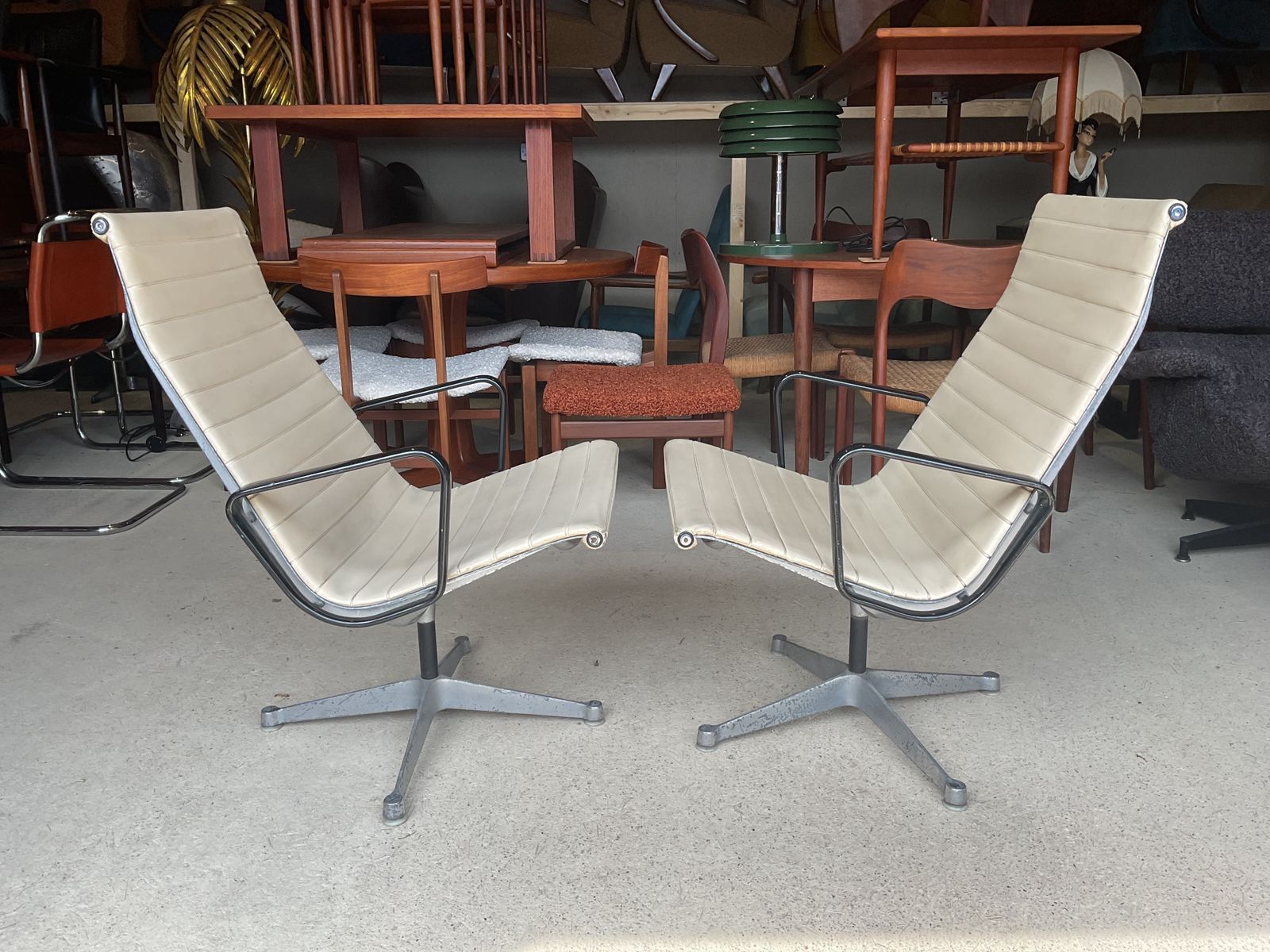 photo furniture Pair Of Charles & Ray Eames For Herman Miller Co. Group Lounge Chairs, Model 681/82, C. 1959