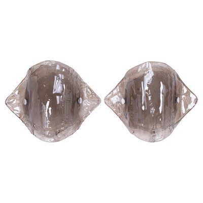 Large Smoked Murano Glass Wall Lights From Kalmar, 1960s, Set Of 2