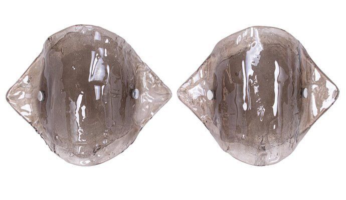 photo for sale Large Smoked Murano Glass Wall Lights From Kalmar, 1960s, Set Of 2