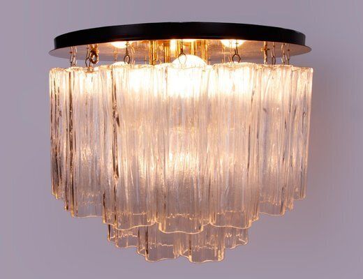 Ceiling Light In Murano Glass And Brass By By J. T. Kalmar For Kalmar, 1960s photo buy