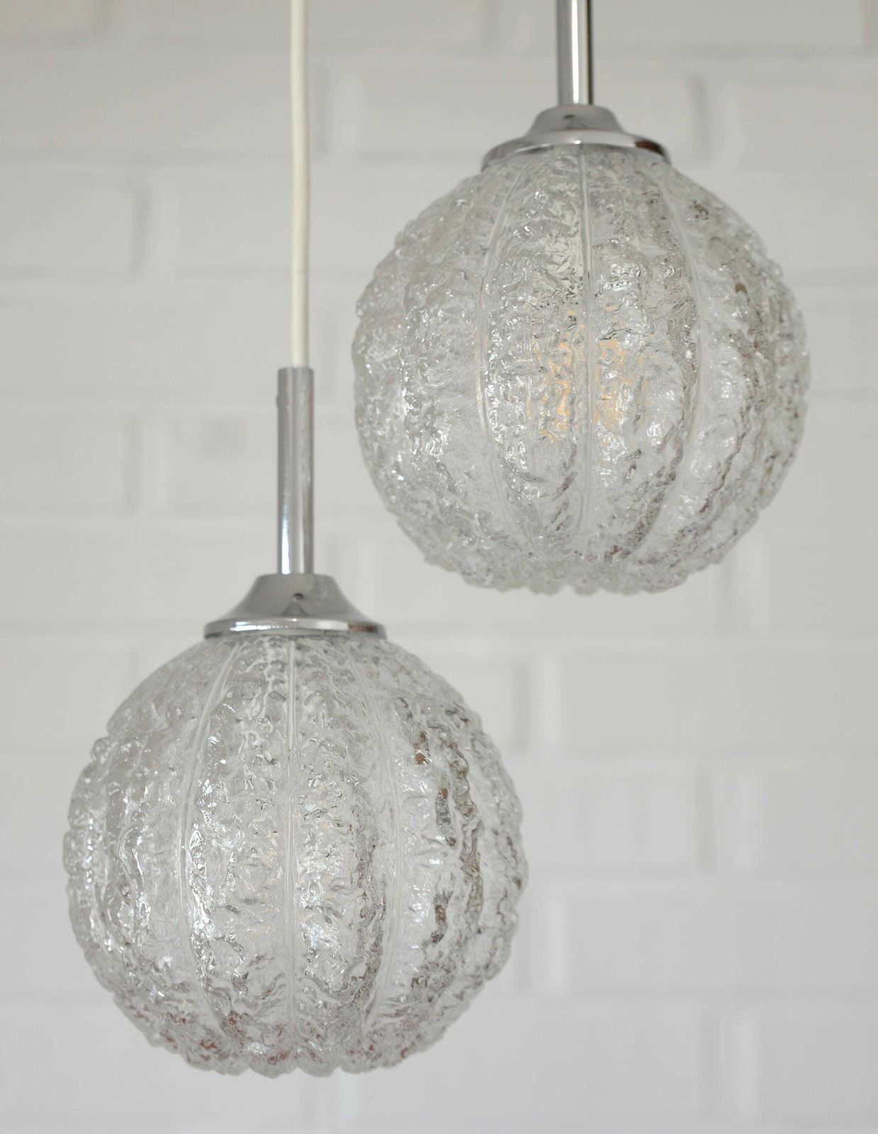 Vintage Bar Lamp / Pendant Light / Redesign Ceiling Light / Mid Century Lighting / Mcm Hanging Lamp / Cascade Light Fixture / Pumpkin Shape photo for sale