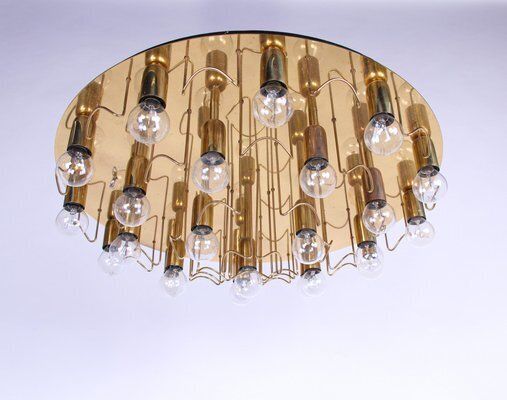 Lighting Murano Glass & Brass Flush Mount By J. T. Kalmar For Kalmar, 1960s photo