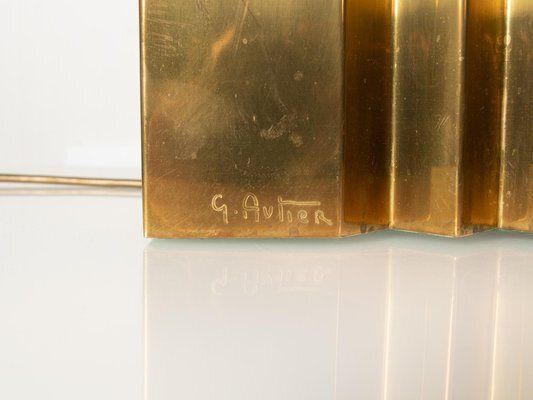Large Brass Table Lamp By G. Autier, France, 1970s photo buy