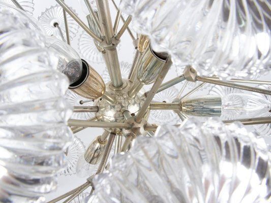 Germany Crystal Snowball Sputnik Chandelier From Palwa, 1960s photo Lighting