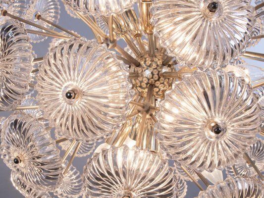 Germany Crystal Snowball Sputnik Chandelier From Palwa, 1960s photo vinterior
