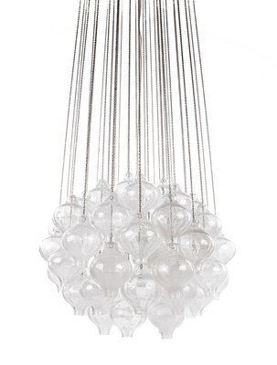 Austrian Tulipan Chandelier Or Pendant Light In Blown Glass From Kalmar, 1960s photo Lighting
