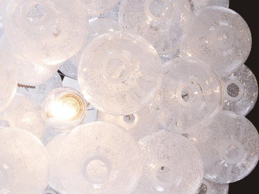 Austrian Tulipan Chandelier Or Pendant Light In Blown Glass From Kalmar, 1960s photo vintage