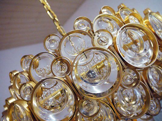 Bubbles Chandelier In Crystal And Gilt Brass By Gaetano Sciolari, 1960s photo vintage
