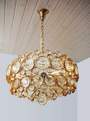 Lighting Bubbles Chandelier In Crystal And Gilt Brass By Gaetano Sciolari, 1960s photo