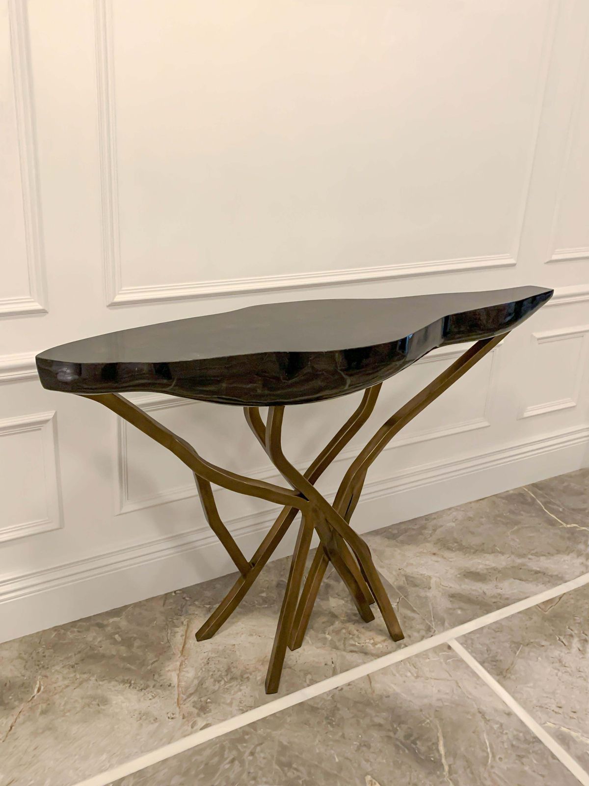 Tessellated Shell And Bronze Console, Acacia By R And Y Augousti, Contemporary France photo vinterior