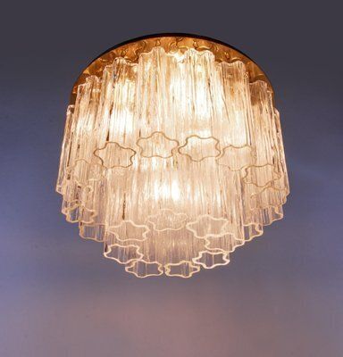 Ceiling Light With Tronchi Murano Glass & Brass By J. T. Kalmar For Kalmar, 1960s photo vinterior