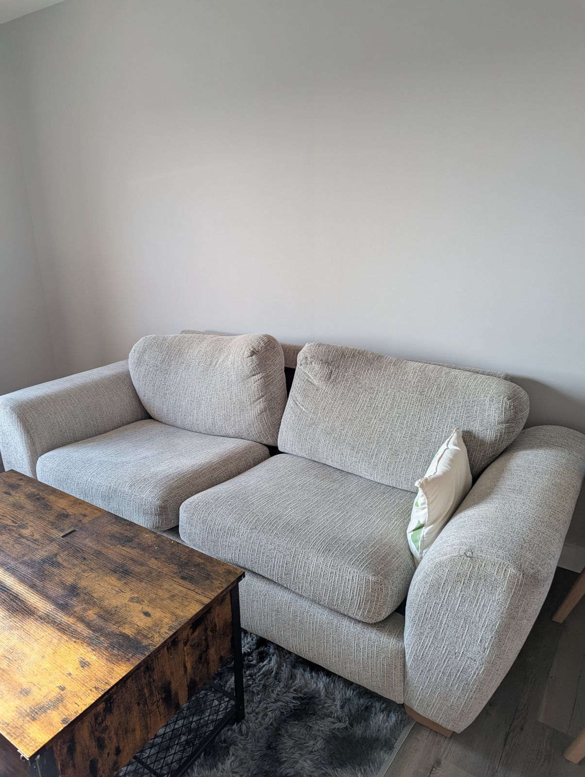 Modern Off White Living Home Two Seater Sofa