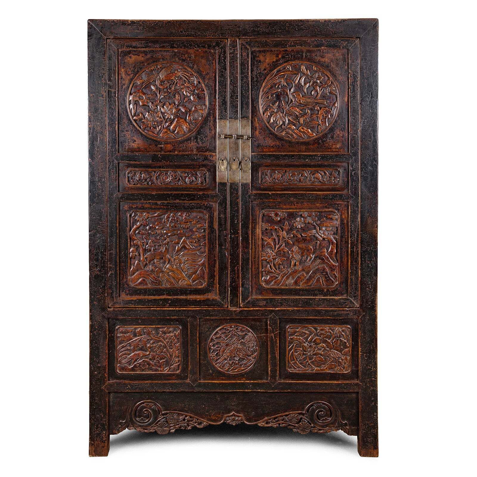Antique Carved Chinese Cabinet From Shanxi  19th Century photo furniture