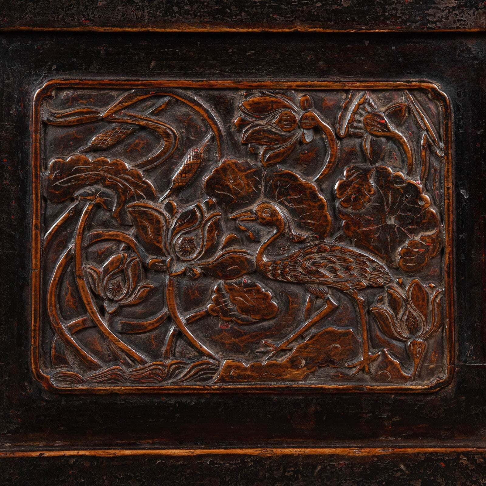 photo furniture Antique Carved Chinese Cabinet From Shanxi  19th Century