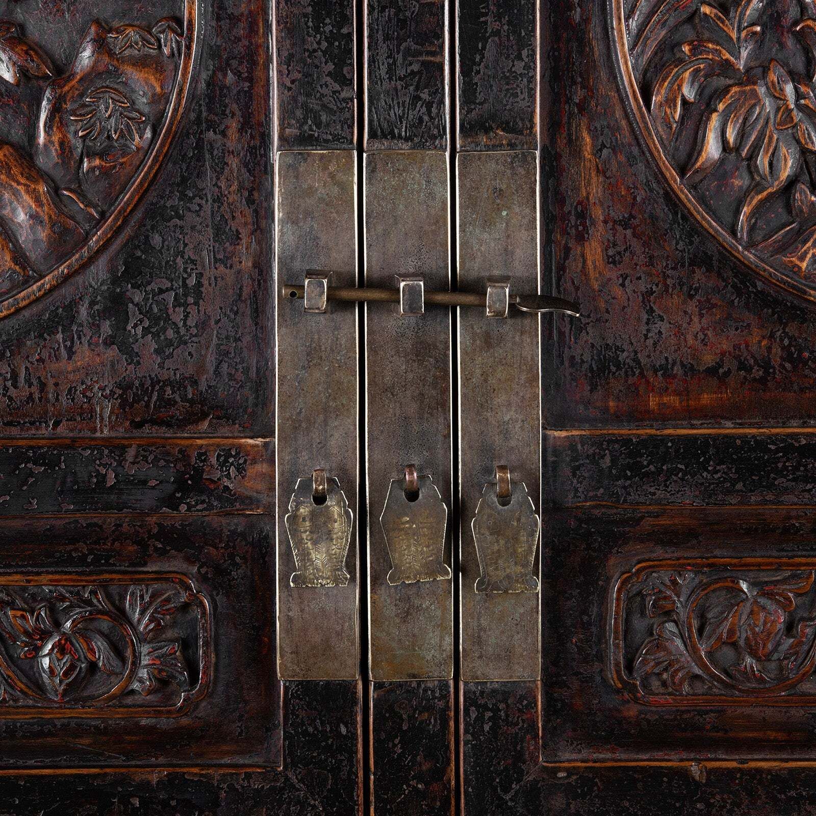 photo for sale Antique Carved Chinese Cabinet From Shanxi  19th Century