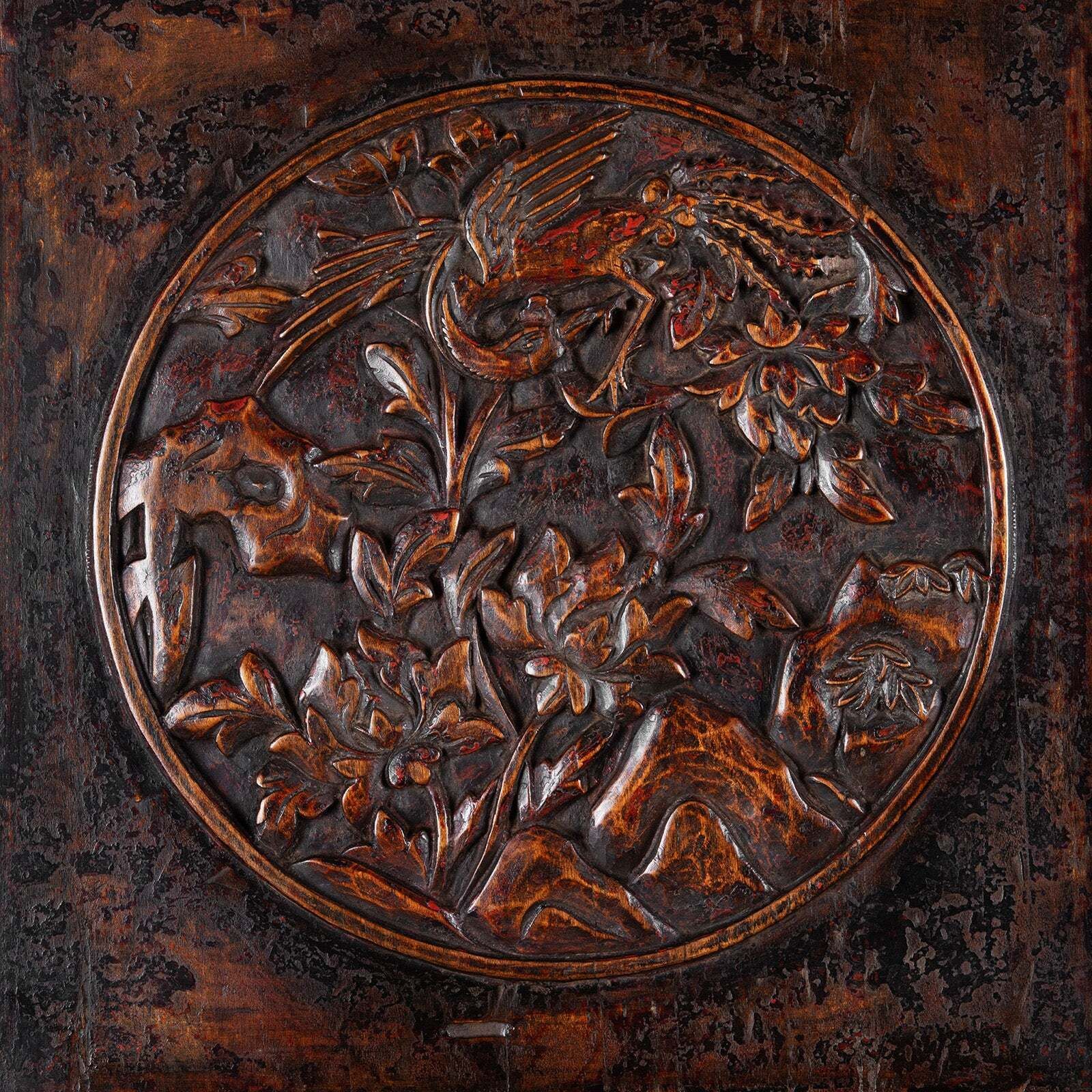 photo vinterior Antique Carved Chinese Cabinet From Shanxi  19th Century