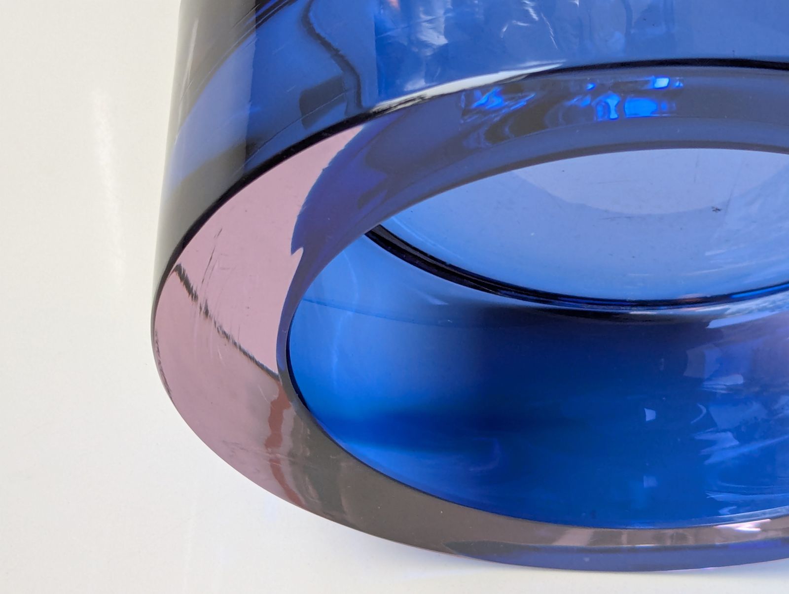 Murano Blue & Clear Sommerso Glass Centerpiece By Seguso photo buy