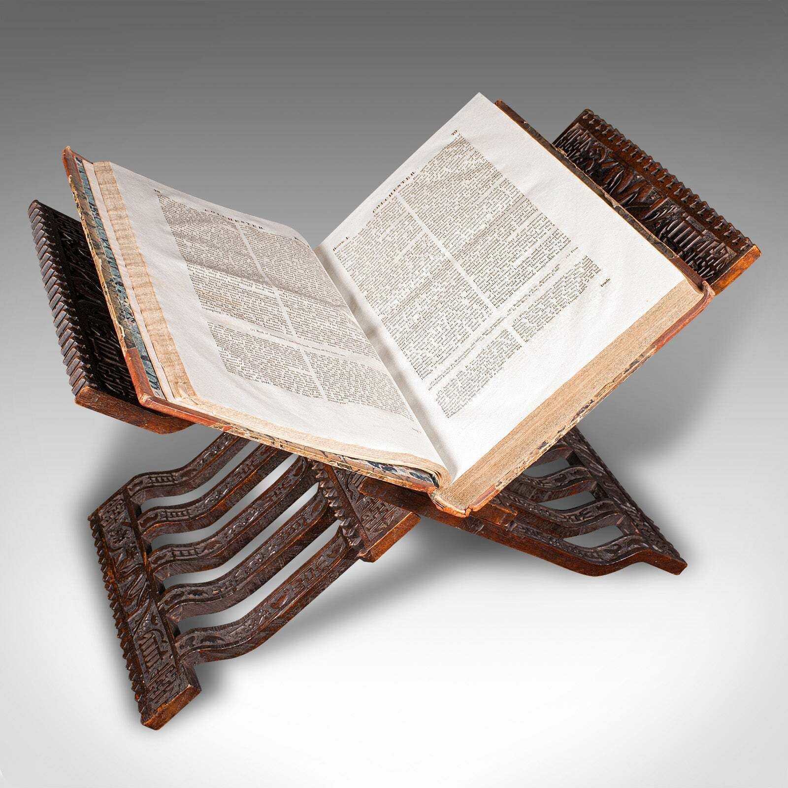 Antique Scholar’s Reading Stand, Oriental, Folding Book Pedestal, Victorian photo furniture