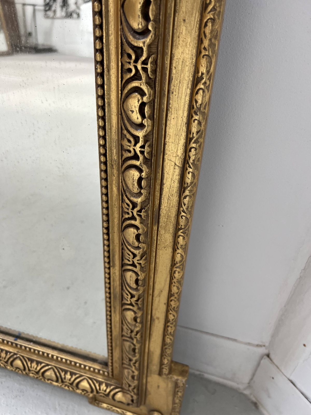 photo for sale Louis XVI Style Mirror In Wood And Gilded Stucco, 19th Century