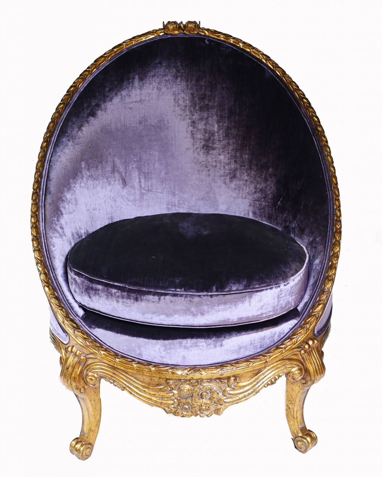 Pair French Empire Tub Chairs Arm Chair Fauteil Gilt Frame photo 2495.0