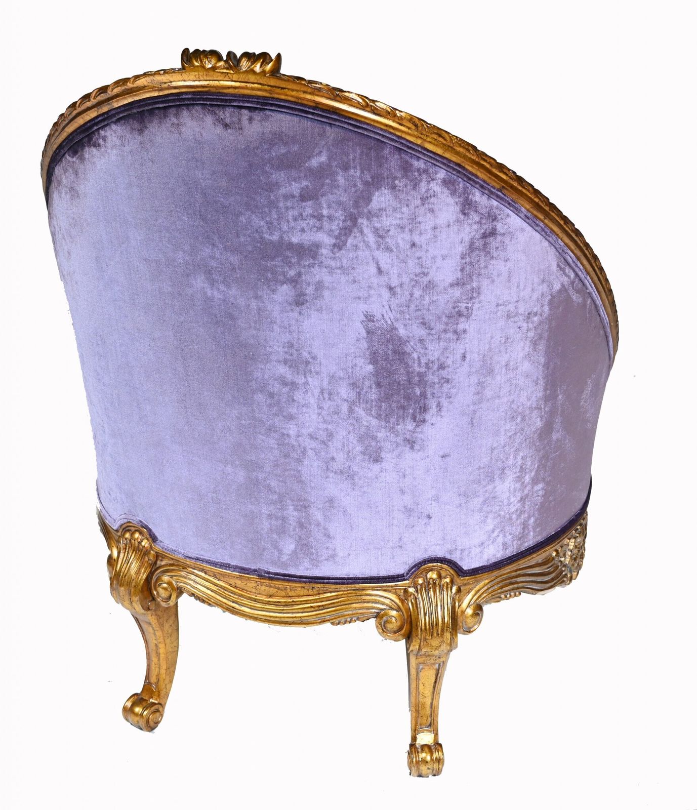 Pair French Empire Tub Chairs Arm Chair Fauteil Gilt Frame photo buy