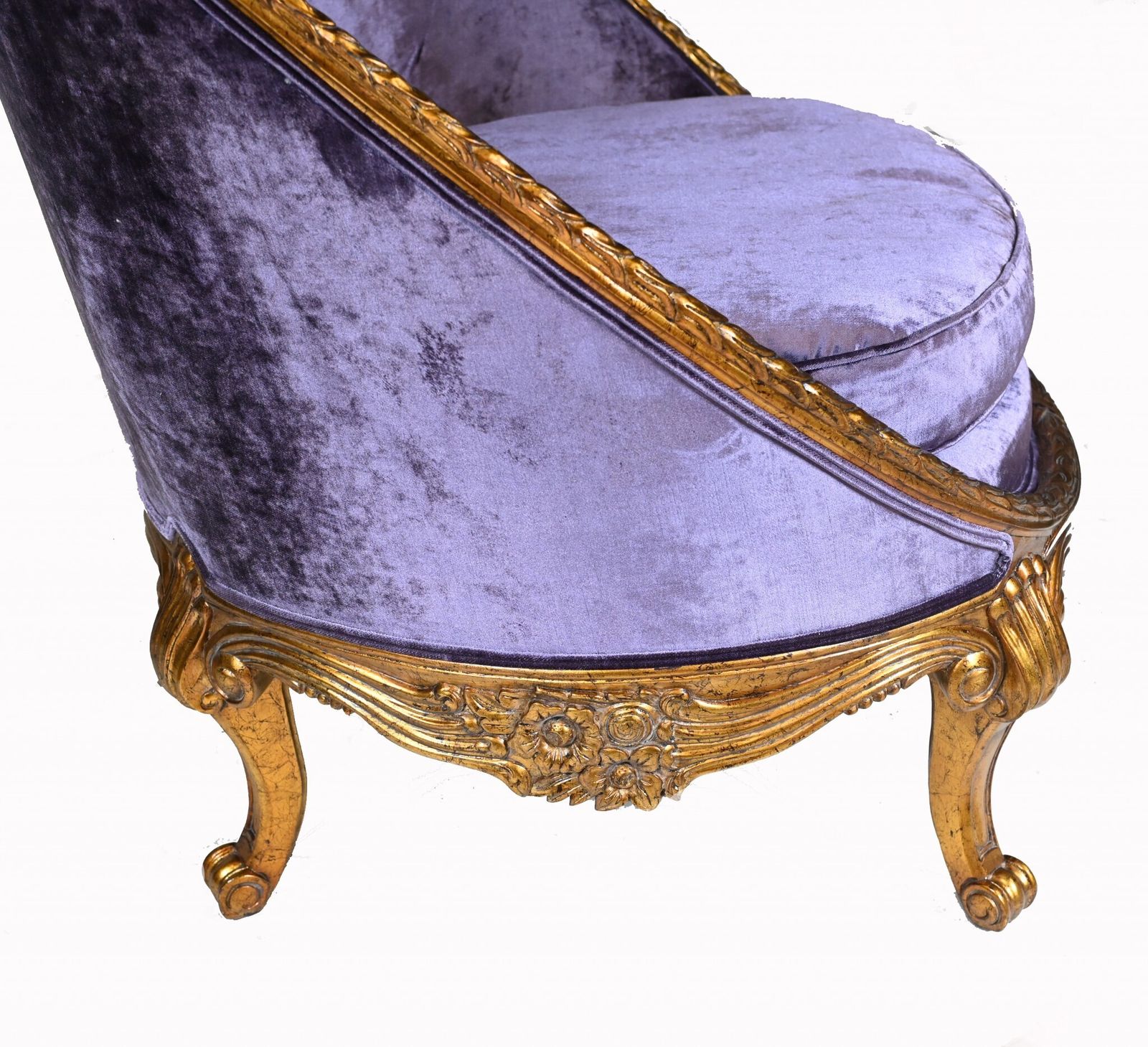 Pair French Empire Tub Chairs Arm Chair Fauteil Gilt Frame photo vintage