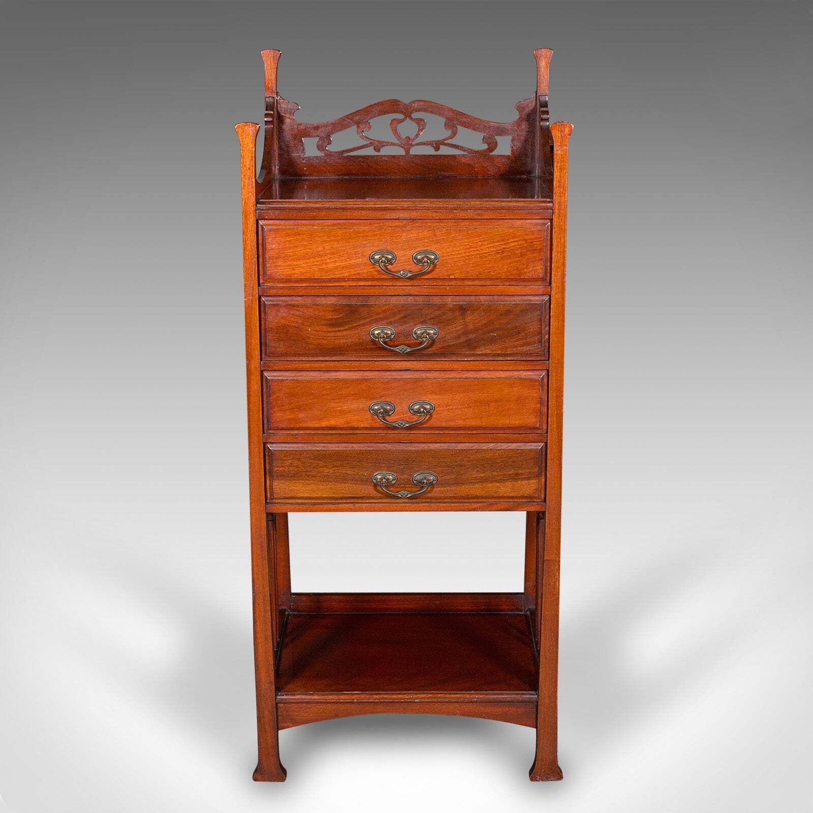 Antique Fall Front Music Cabinet, English, Art Nouveau, Victorian, After Liberty photo for sale